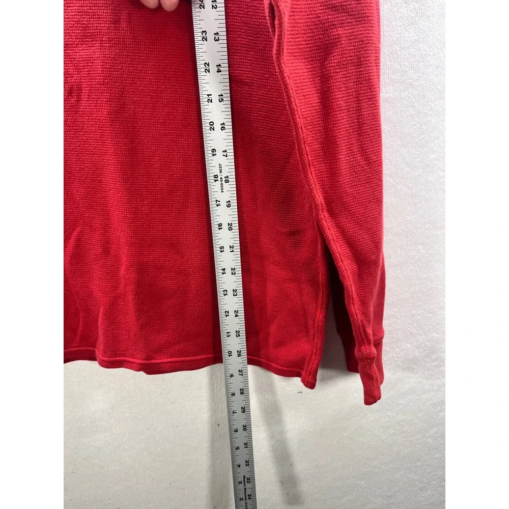 Polo Ralph Lauren Mens Red Waffle Knit Thermal Long Sleeve Shirt Size Large 3132